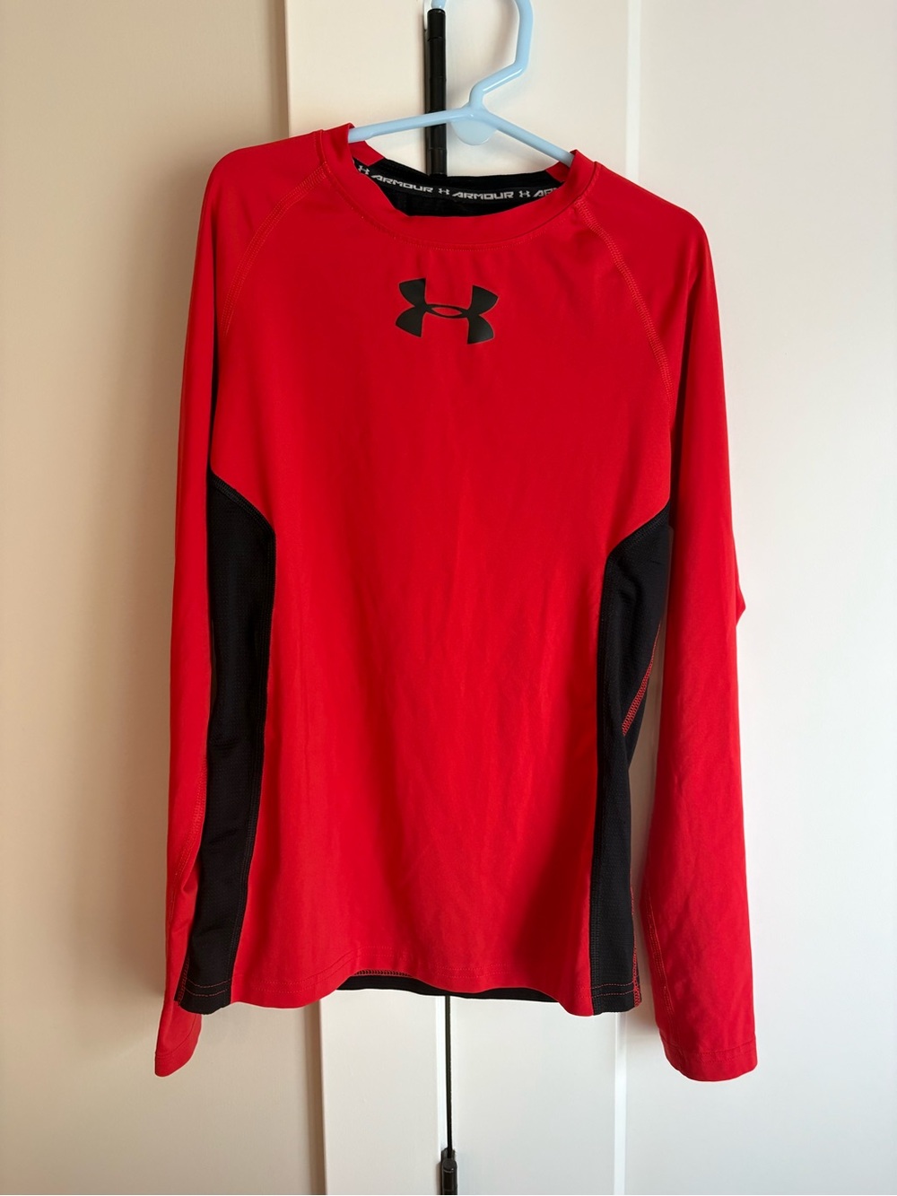 Under Armour Boy’s Red and Black Long-Sleeve Training Top